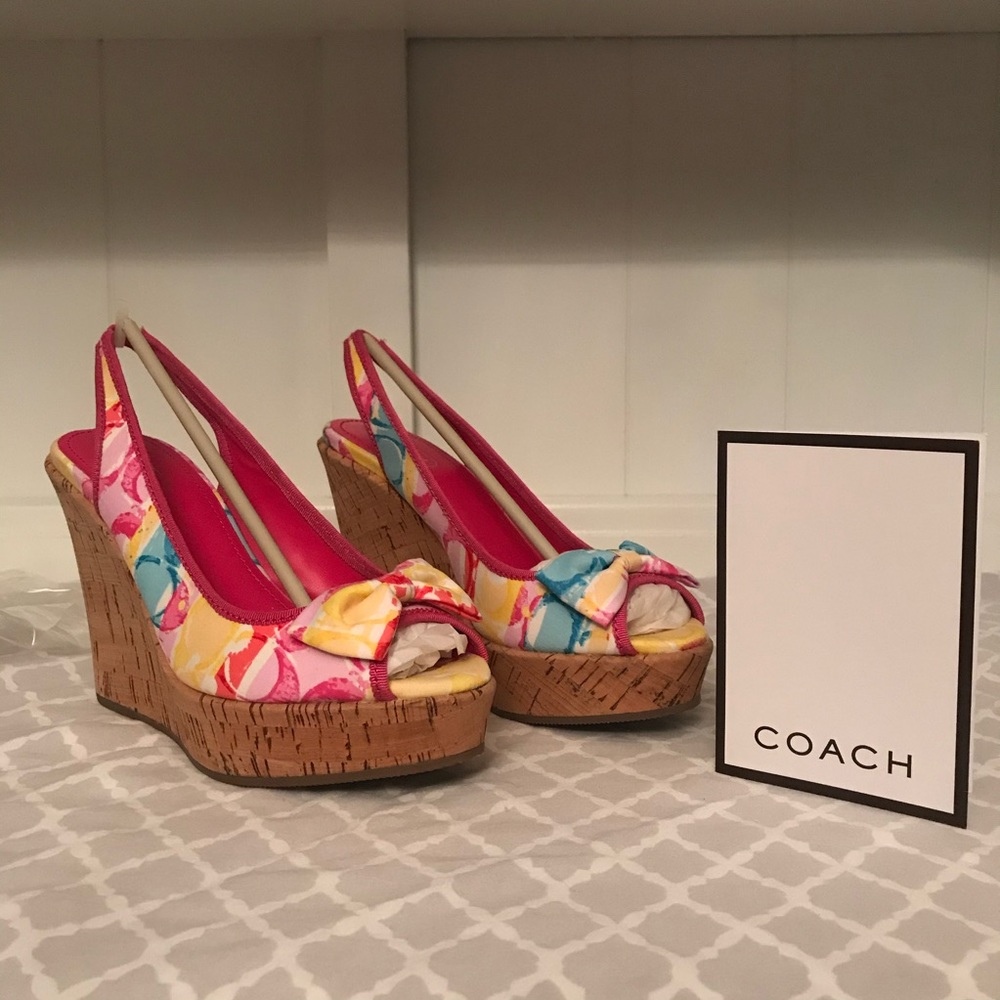 *NEW* Coach Multicolor Wedges